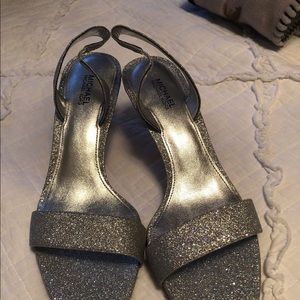 NWOT Michael Kors silver party shoes